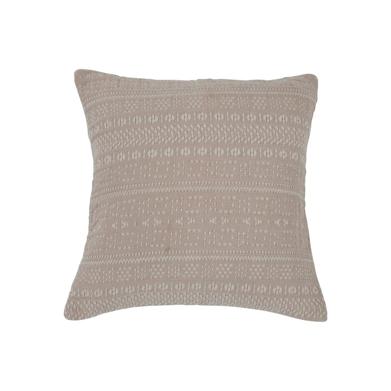 Hello Honey® Cream Embroidered Woven Cotton Pillow