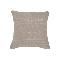 Hello Honey® Cream Embroidered Woven Cotton Pillow