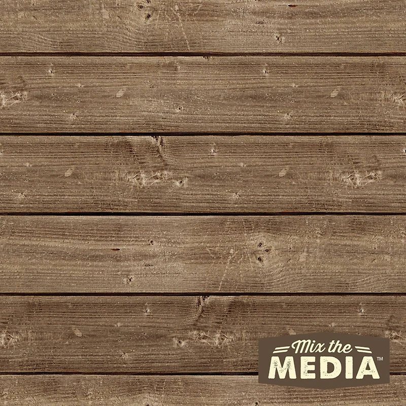 Jillibean Soup Mix The Media™ 12" x 12" Dark Wooden Plank