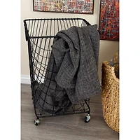 CosmoLiving by Cosmopolitan 24" Black Industrial Metal Storage Cart