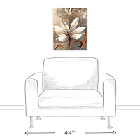 White And Copper Magnolia 16" x 20" Canvas Wall Art