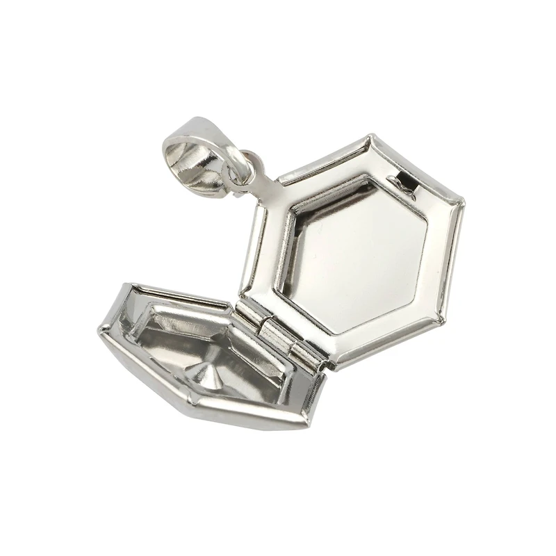 Rhodium Etched Hexagon Locket by Bead Landing™