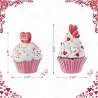 Glitzhome® Valentine's Resin Cupcakes Table Decor Set