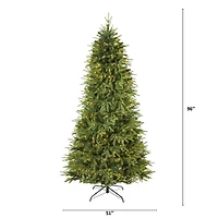 8ft. Pre-Lit Vancouver Fir Natural Look Artificial Christmas Tree with Clear LED Lights