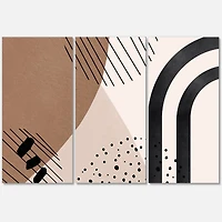 Designart - Abstract Shapes in Terracotta and Ivory Shapes I