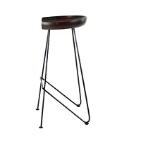 Brown Iron & Wood Rustic Stool