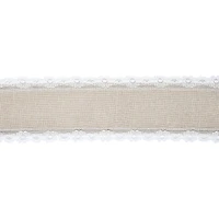 2.5" x 3yd. Faux Linen & Lace Wired Ribbon by Celebrate It™