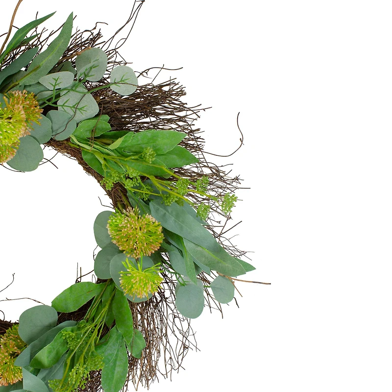 24" Eucalyptus & Olive Leaf Twig Spring Wreath