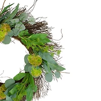 24" Eucalyptus & Olive Leaf Twig Spring Wreath
