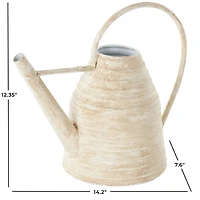 14" Cream Metal Beehive Shaped Watering Can Planter