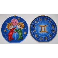 MP Studia Zodiac Signs Gemini Plastic Canvas Counted Cross Stitch Kit