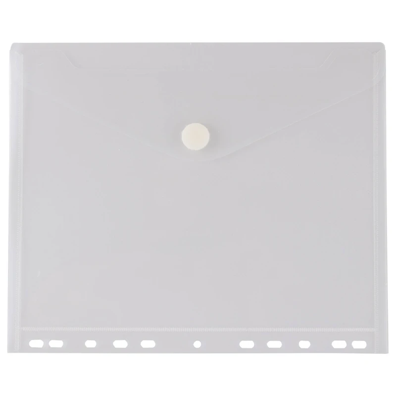 JAM Paper 8.5" x 11" Clear Plastic Hook & Loop Closure Envelopes, 12ct.