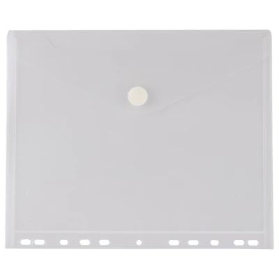 JAM Paper 8.5" x 11" Clear Plastic Hook & Loop Closure Envelopes, 12ct.