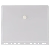 JAM Paper 8.5" x 11" Clear Plastic Hook & Loop Closure Envelopes, 12ct.