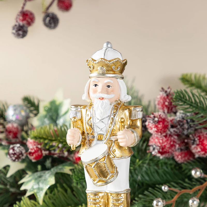 Glitzhome® Christmas Resin Nutcracker Stocking Holder Set