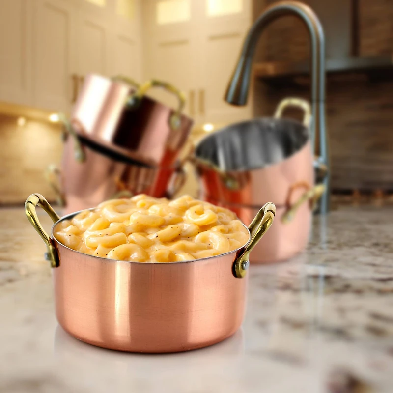 Gibson Home® Rembrandt 4.7'' Copper-Plated Stainless Steel Mini Dutch Oven Set