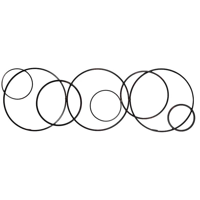 Fetco Ruth Black Abstract Circle Chain Metal Wall Art