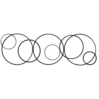 Fetco Ruth Black Abstract Circle Chain Metal Wall Art