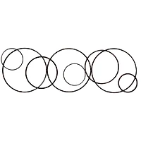 Fetco Ruth Black Abstract Circle Chain Metal Wall Art