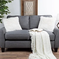 Hastings Home White Faux Fur Shag Pillows, 2ct.