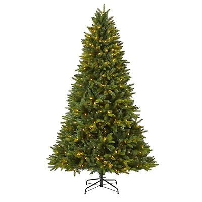 7ft. Pre-Lit Sun Valley Fir Artificial Christmas Tree with LED Lights