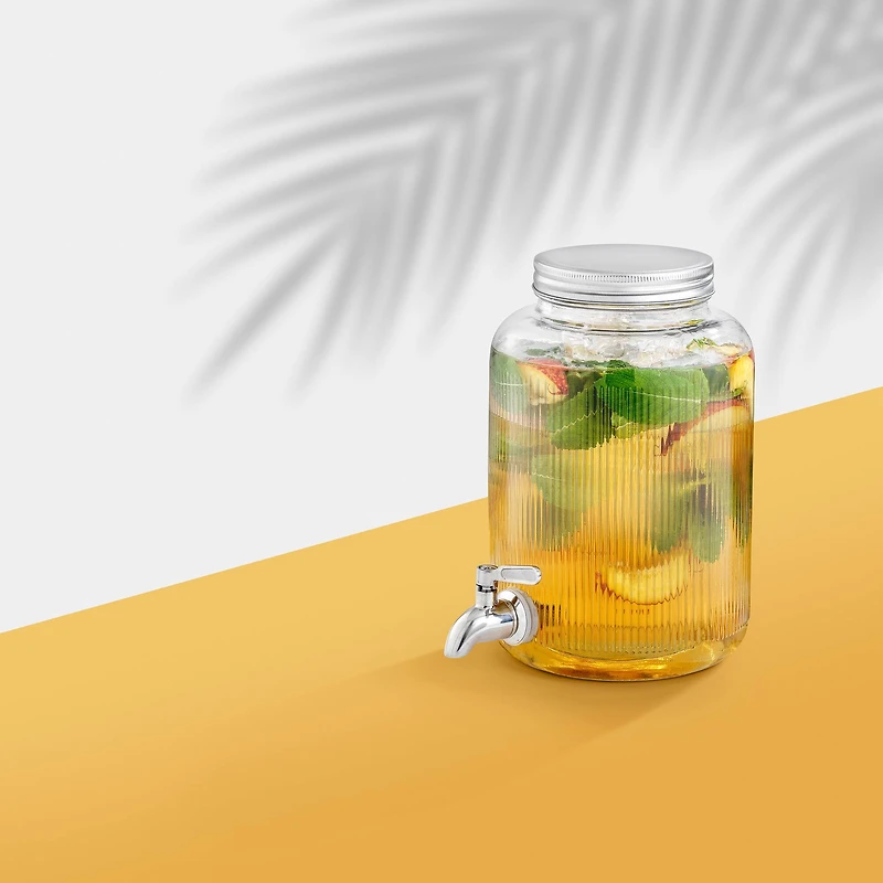 JoyJolt® 1 gal. Glass Fluted Drink Dispenser