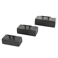 Black Marble Decorative Box with Aluminum Bar Handles, 3ct.