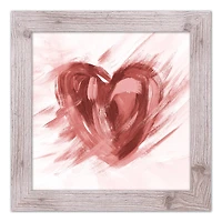 Abstract Painted Heart 16" x 16" Western White Framed Print