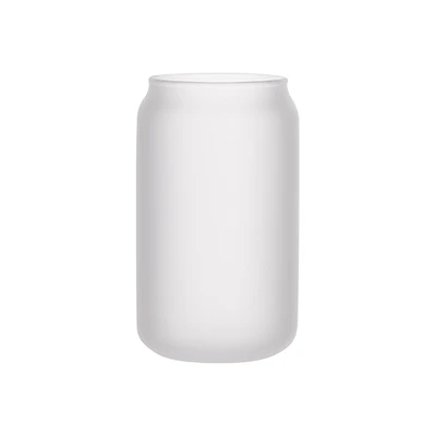 Craft Express 13oz. Frosted White Glass Mug with Clear Glass Straw, 6ct.