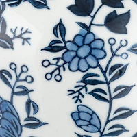 Hello Honey® 8" Blue & White Decorative Bird Ceramic Ginger Jar with Lid