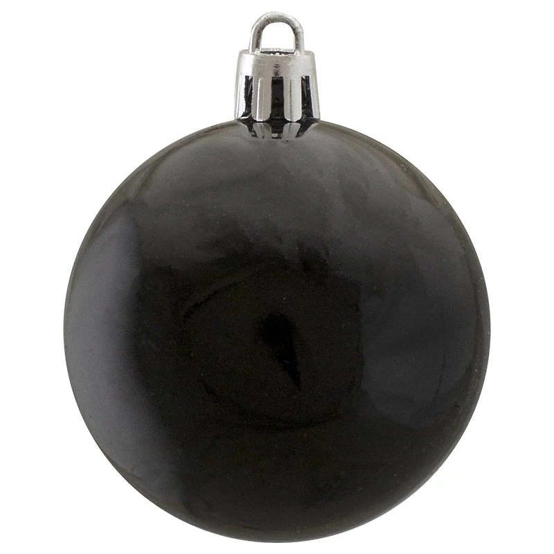 60ct Matte Jet Black Shatterproof Ball Ornaments