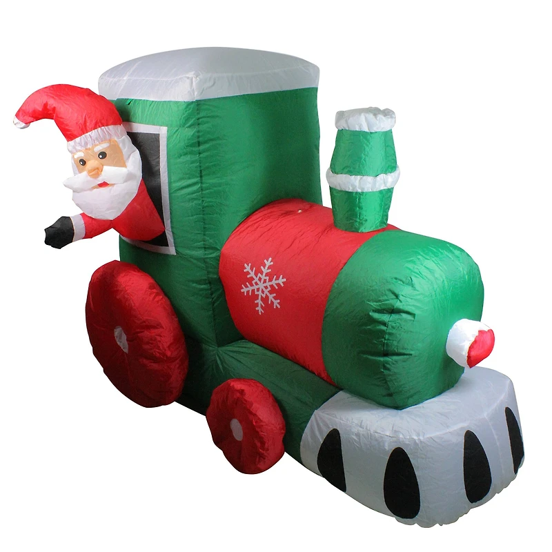 4.5ft. Pre-Lit Inflatable Santa on Locomotive Train