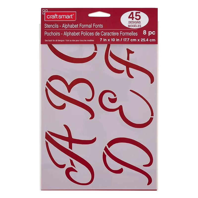 3" Formal Alphabet Font Stencils by Craft Smart®