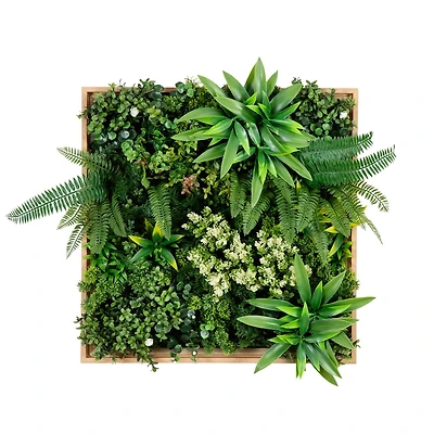 20" Framed Queensland Rainforest Artificial Living Wall Art Panel