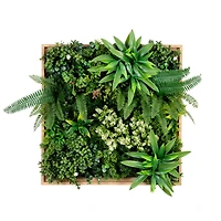 20" Framed Queensland Rainforest Artificial Living Wall Art Panel