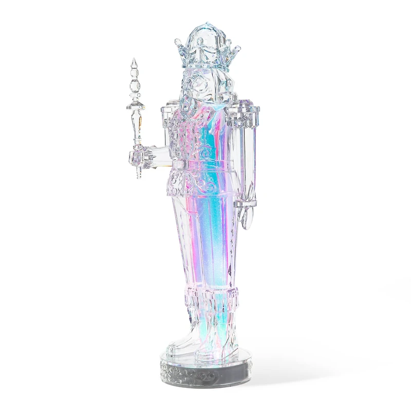 Glitzhome® 18" Acrylic Lighted Tabletop Nutcracker Figurine