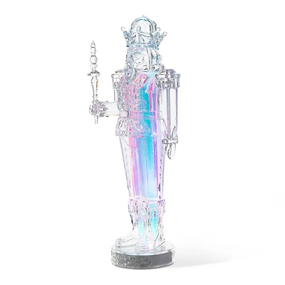 Glitzhome® 18" Acrylic Lighted Tabletop Nutcracker Figurine