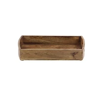 Light Brown Mango Wood Rustic Tray Set