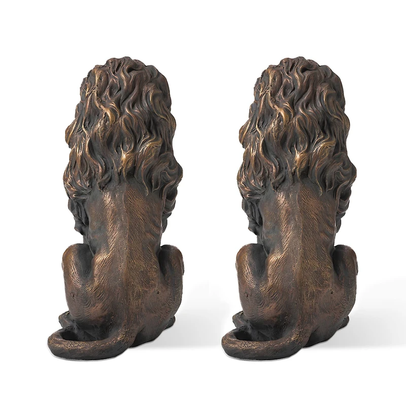 Glitzhome® 20.5" Guardian Sitting Lion Statue Set
