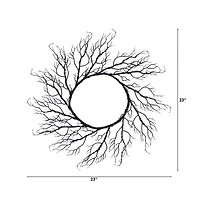 23" Pre-Lit Halloween Black Wreath