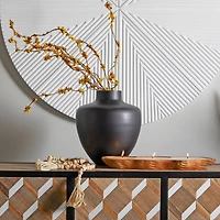 The Novogratz Black Glass Vase 12" x 12" x 13"