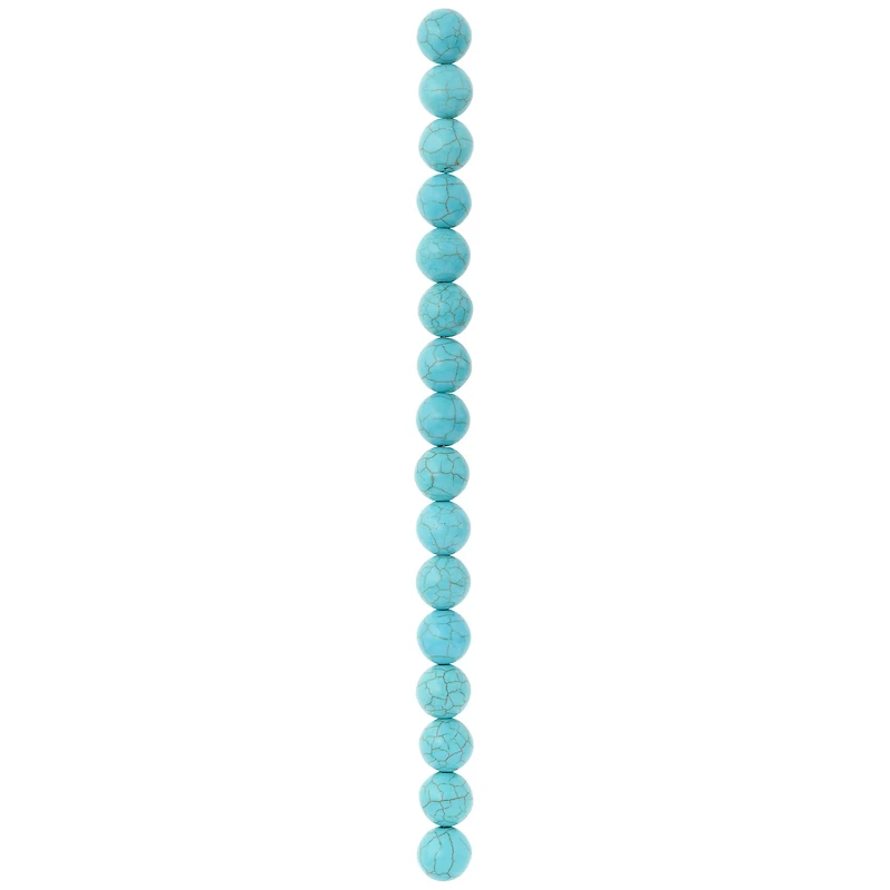 12 Pack:  Turquoise Dyed Howlite Round Beads, 12mm by Bead Landing™