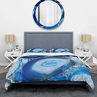 Designart 'Blue Agate Geode' Mid-Century Modern Bedding Set