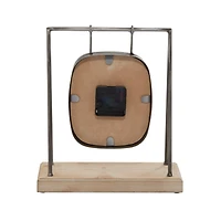 12" Gray Wood Farmhouse Swing Clock