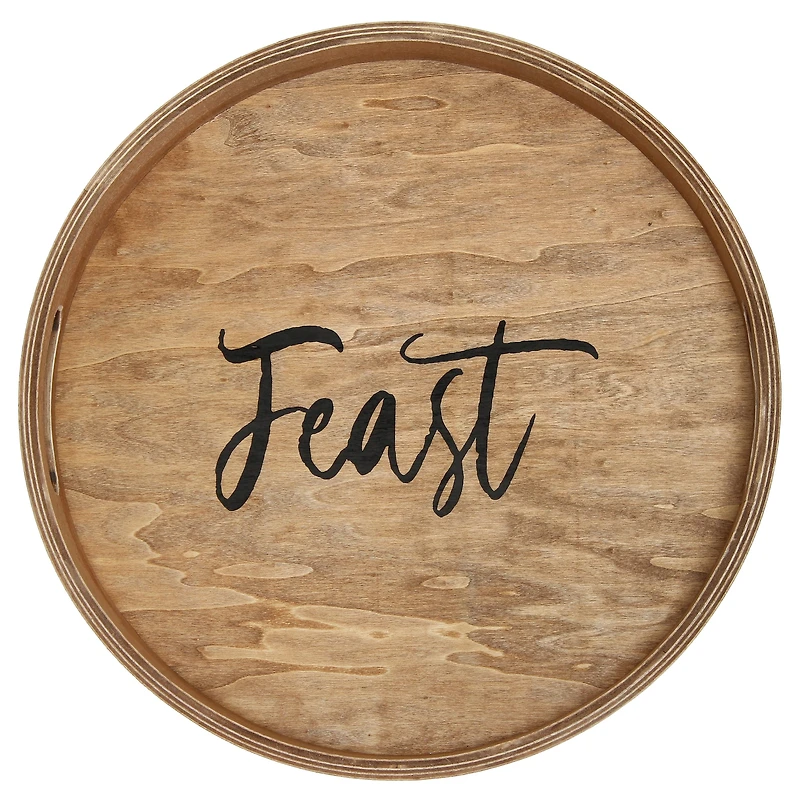 Elegant Designs™ 13.8" Round Feast Serving Tray with Handles