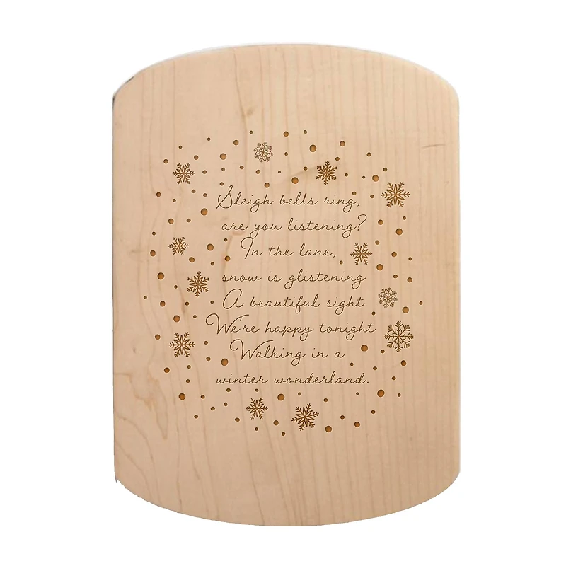 Walking in a Winter Wonderland 11" x 8" Maple Oval Cutting Board