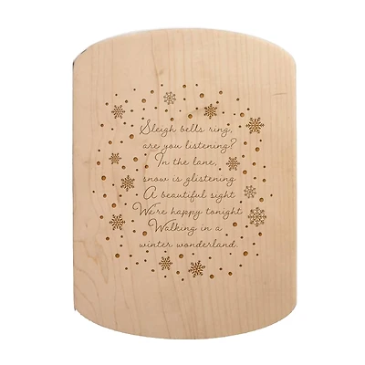 Walking in a Winter Wonderland 11" x 8" Maple Oval Cutting Board