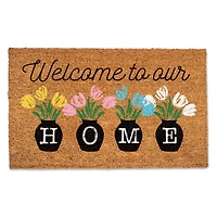 Welcome to Our Home Floral Vases Doormat
