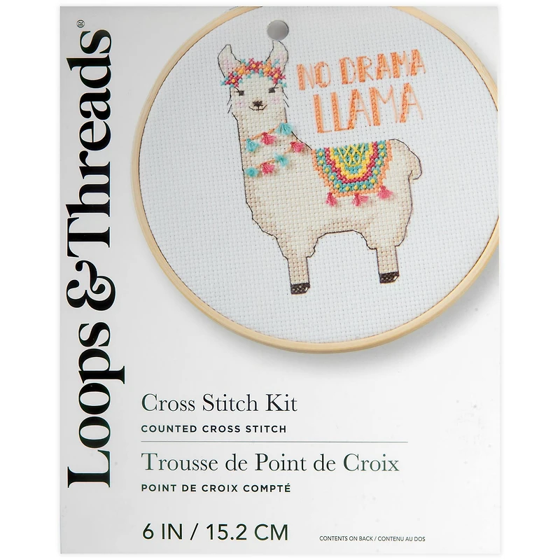Drama Llama Counted Cross Stitch Kit by Loops & Threads®