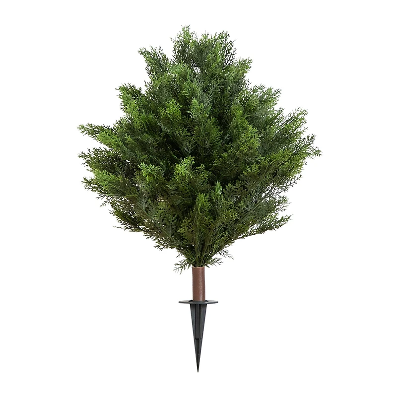 3ft. UV-Resistant Artificial Cedar Bush with Integrated Ground Stake